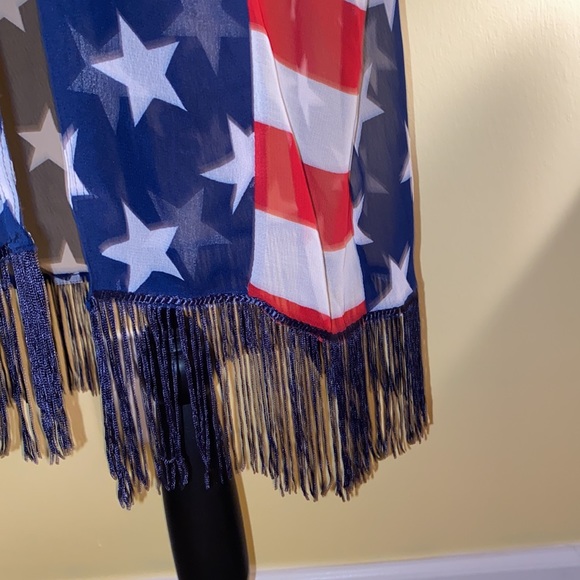 Charming Charlie patriotic shawl/cover-up/jacket one size fits all - Picture 3 of 8